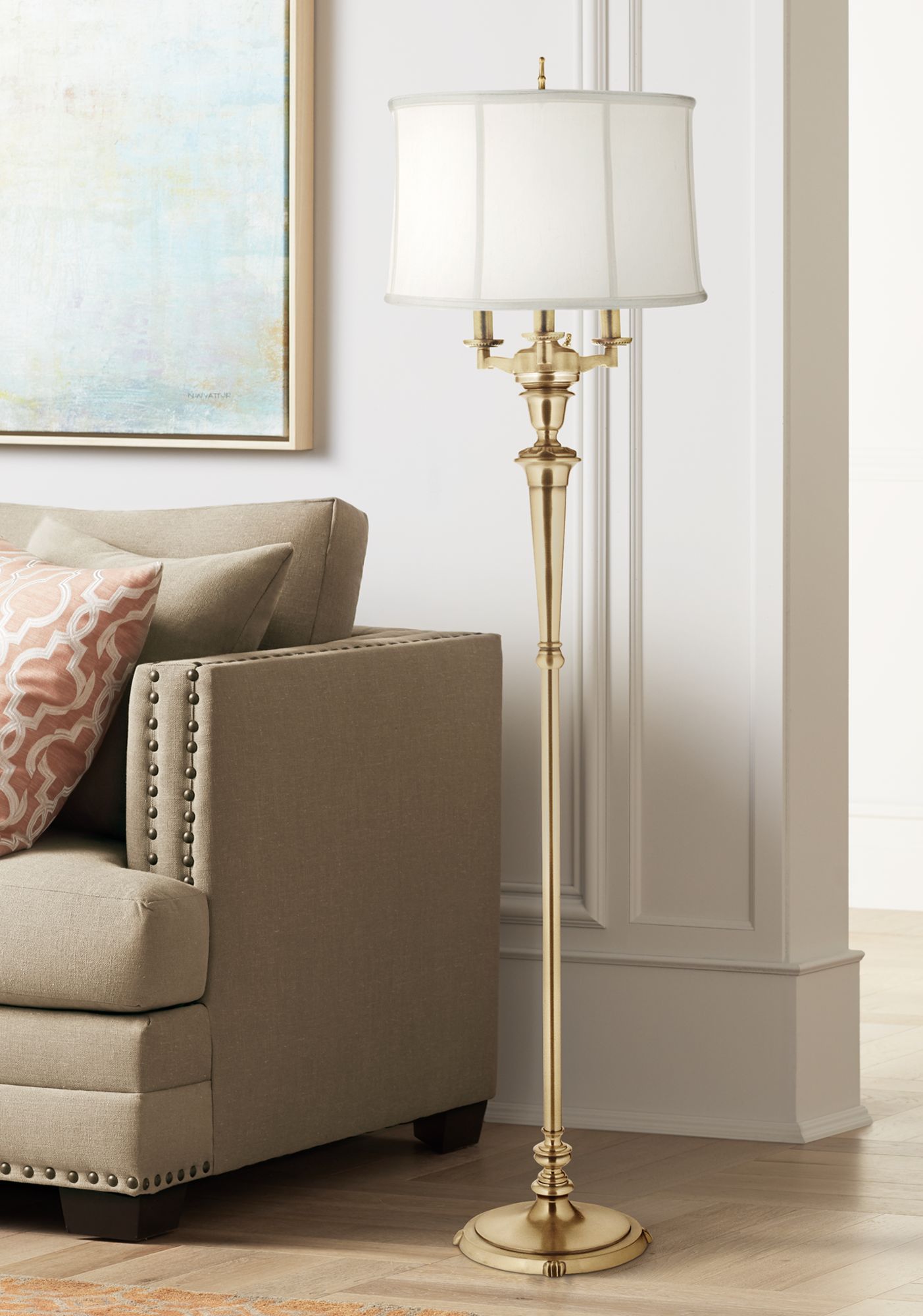 stiffel brass floor lamp