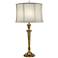 Stiffel Burnished Brass Table Lamp with Off-White Shade