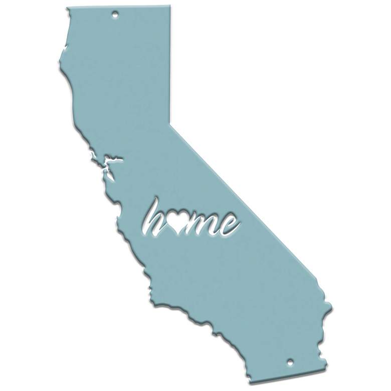 Image 1 Stiffel California 24" High Teal Metal Wall Art
