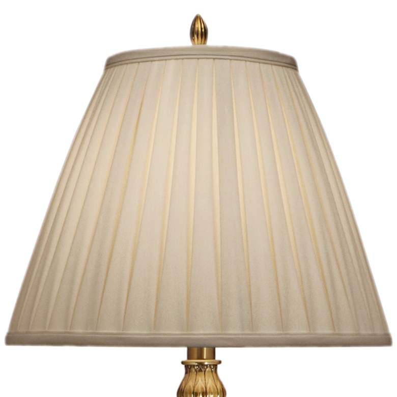 Image 4 Stiffel Camille 61" Burnished Brass and Faux Black Leather Floor Lamp more views