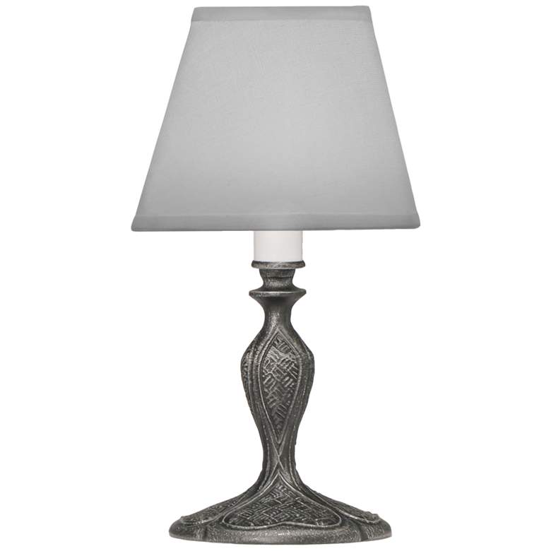 Image 1 Stiffel Candle 10 inch High Charcoal Intricate Detailed Accent Table Lamp
