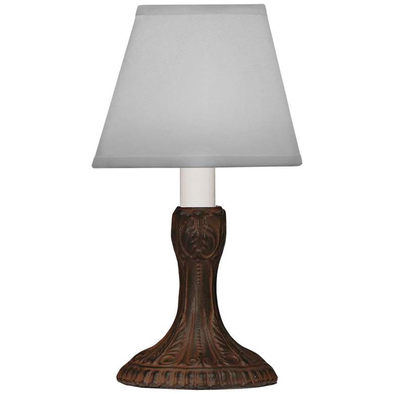 Image 1 Stiffel Candle Lamp 10" High Rust Finish Accent Table Lamp