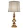 Stiffel Candlestick 33" High Shadow Shade Antique Brass Table Lamp