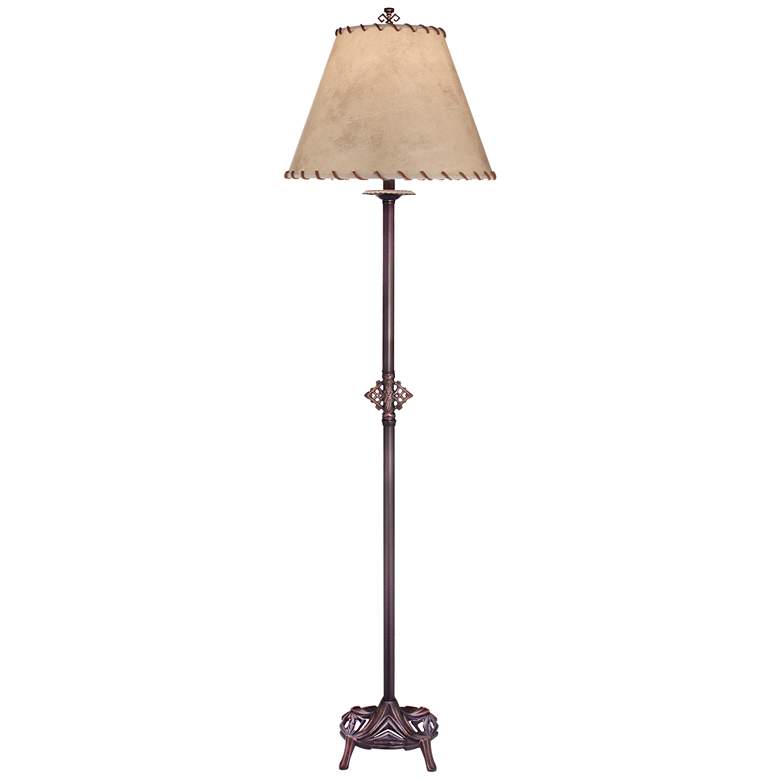 Image 2 Stiffel Carson 64" Faux Leather Oxidized Bronze Rustic Floor Lamp