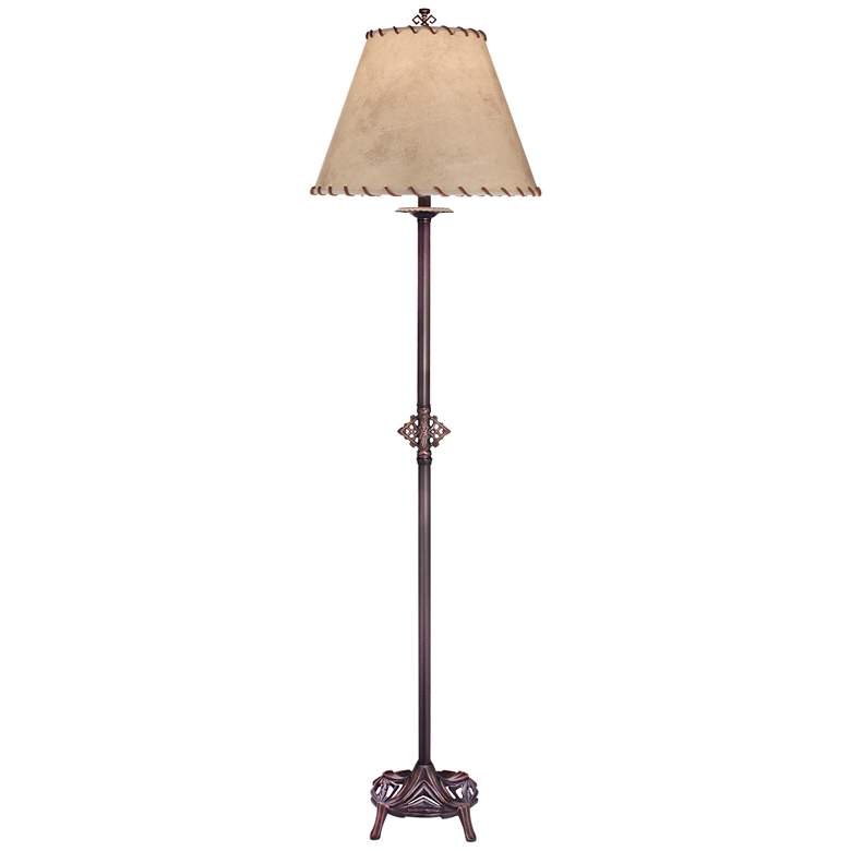 Image 2 Stiffel Carson 64 inch Faux Leather Oxidized Bronze Rustic Floor Lamp