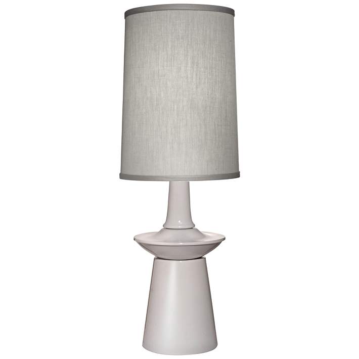 Hviske arabisk Continental Stiffel Carson Converse Gloss White Table Lamp w/ Gray Shade - #35M88 |  Lamps Plus