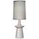Stiffel Carson Converse Gloss White Table Lamp w/ Gray Shade