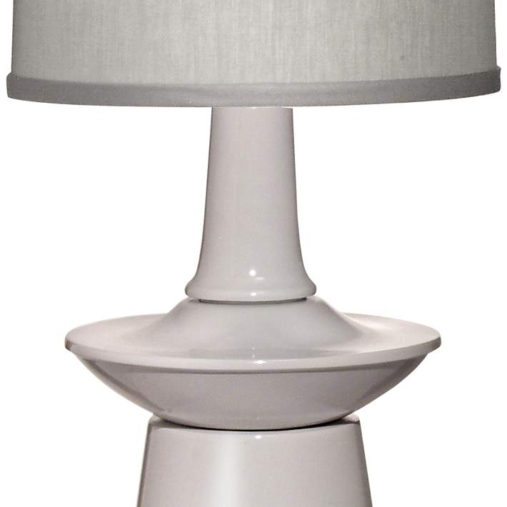 Hviske arabisk Continental Stiffel Carson Converse Gloss White Table Lamp w/ Gray Shade - #35M88 |  Lamps Plus