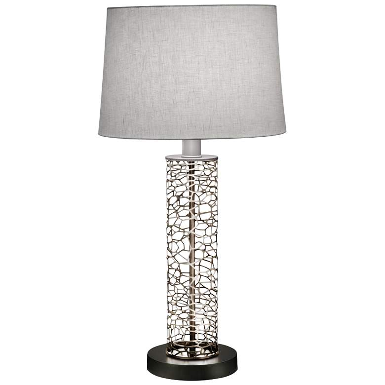 Image 1 Stiffel Cathedral 29 inch Laser Cut Silver Modern Metal Table Lamp