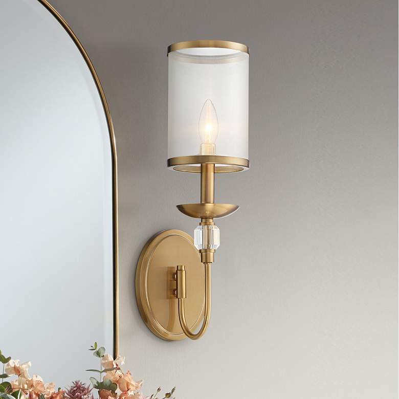 Image 1 Stiffel Cavelli 17 1/2" High Warm Gold Finish Luxe Wall Sconce