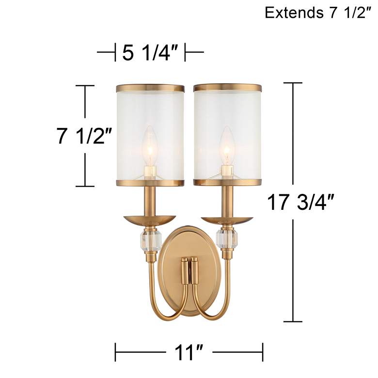 Stiffel Cavelli 17 3/4&quot; High Warm Gold 2-Light Wall Sconce more views
