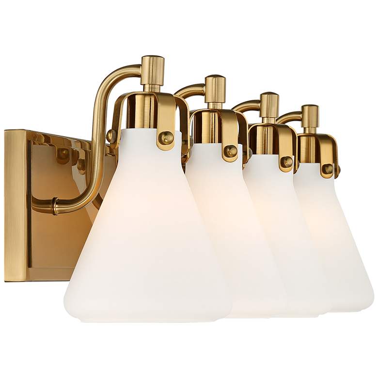 Image 6 Stiffel Cindy 33 inch Wide Warm Brass 4-Light Bath Light more views