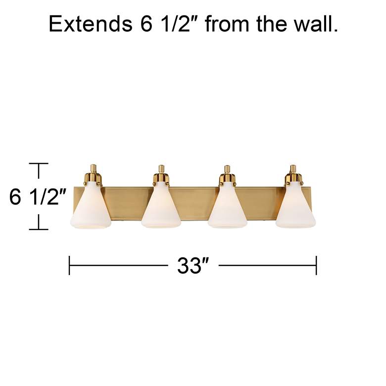 Image 7 Stiffel Cindy 33 inch Wide Warm Brass 4-Light Bath Light more views