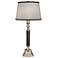 Stiffel Cora Satin Nickel and Faux Black Leather Table Lamp