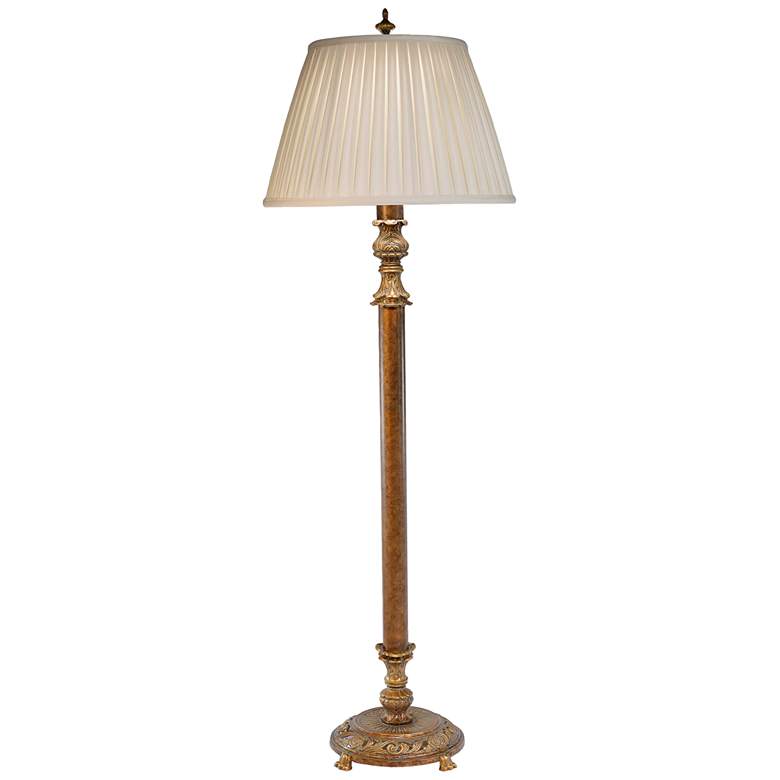 Image 1 Stiffel Covington 60" Amber Tortoise Shell Metal Floor Lamp