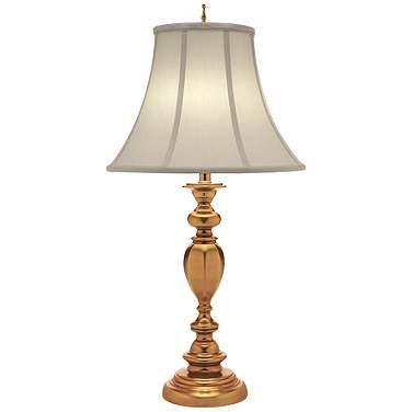 Stiffel Creston 33" High Umbered Brass Metal Table Lamp