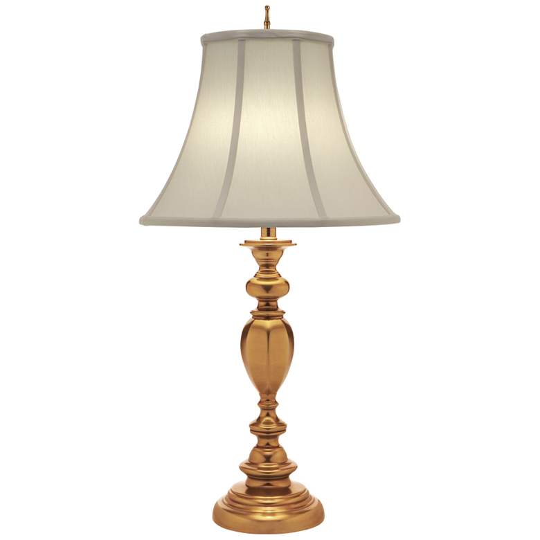 Image 1 Stiffel Creston 33" High Umbered Brass Metal Table Lamp
