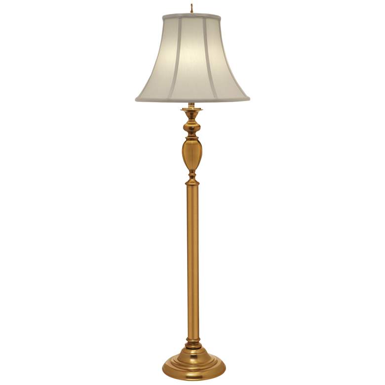 Image 1 Stiffel DeMara 60 inch High Traditional Umbered Brass Metal Floor Lamp