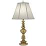 Stiffel Dover 33" High Silk Shade and Burnished Brass Metal Table Lamp