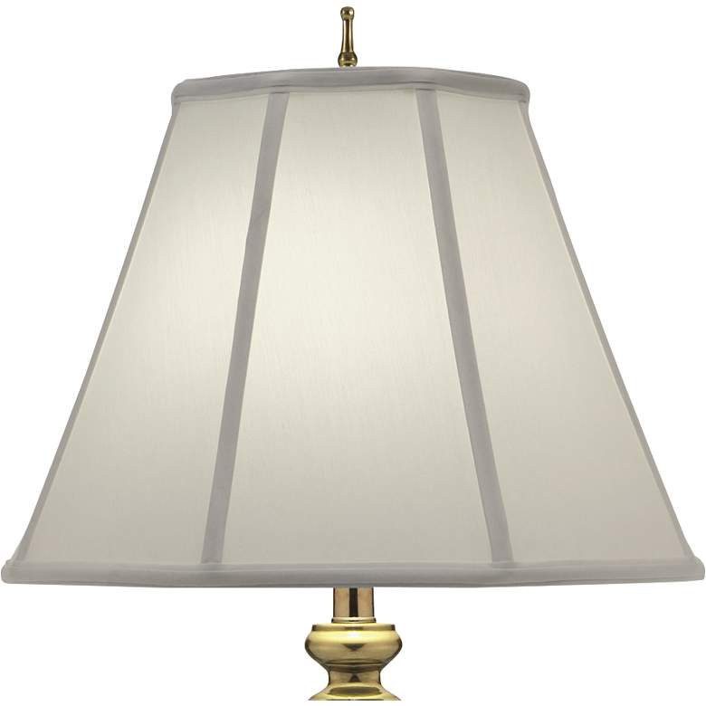Image 2 Stiffel Dover 33 inch High Silk Shade and Burnished Brass Metal Table Lamp more views