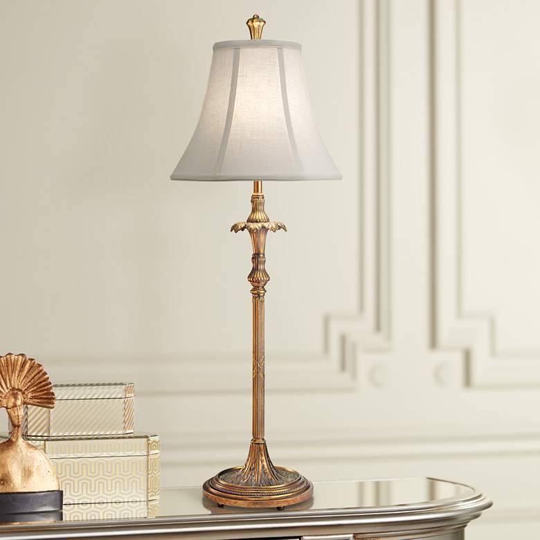 Image 1 Stiffel Dover Polished Honey Brass Buffet Table Lamp