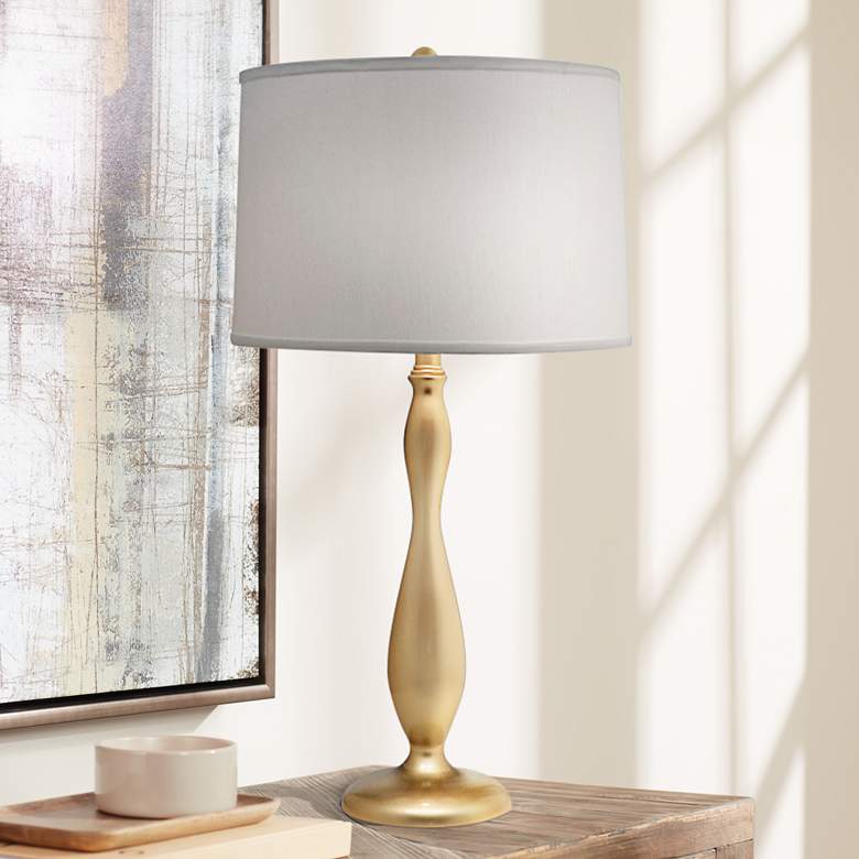 Image 1 Stiffel Dunn 28" High Pearl Shade Oculux Bronze Metal Table Lamp