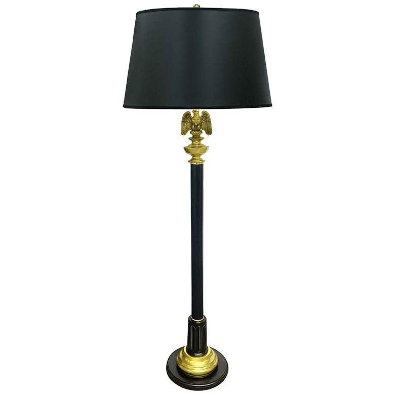 Image 1 Stiffel Eagle 60" Burnished Brass and Black Traditional Floor Lamp