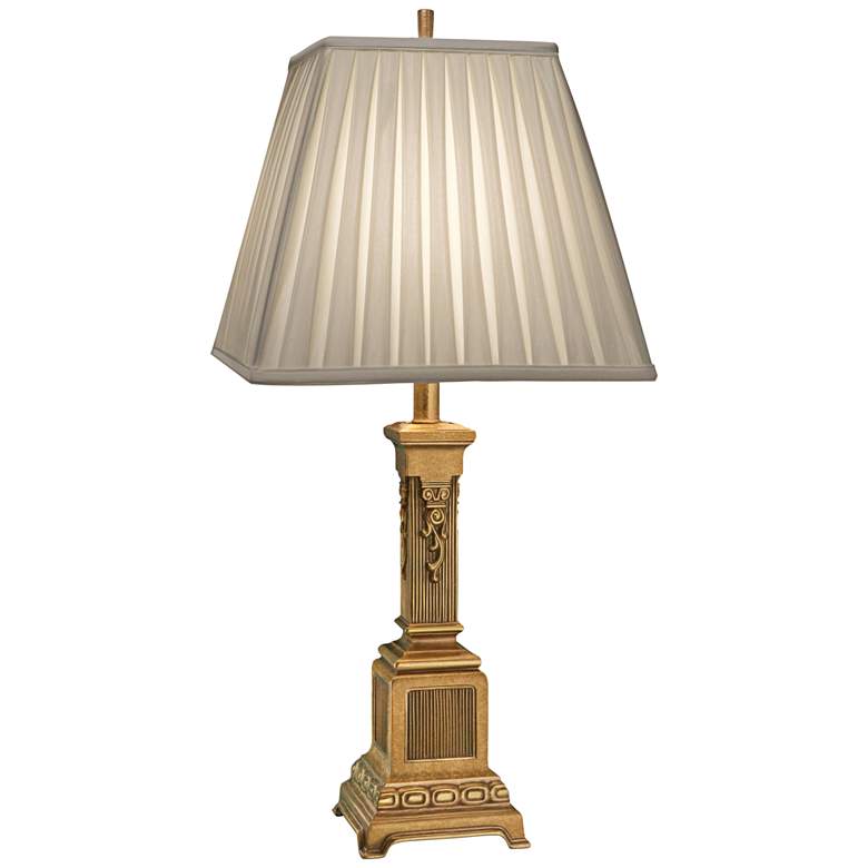 Image 2 Stiffel Eliza 30 inch Pleated Shade Traditional French Gold Table Lamp