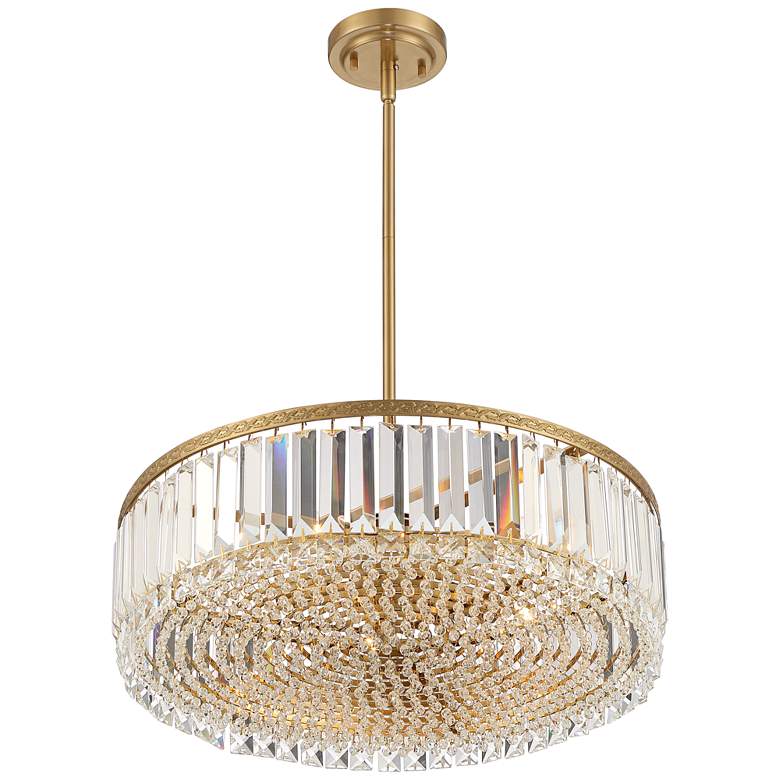 Image 7 Stiffel Ella 20 1/4" Wide Soft Gold Crystal 5-Light Drum Pendant more views