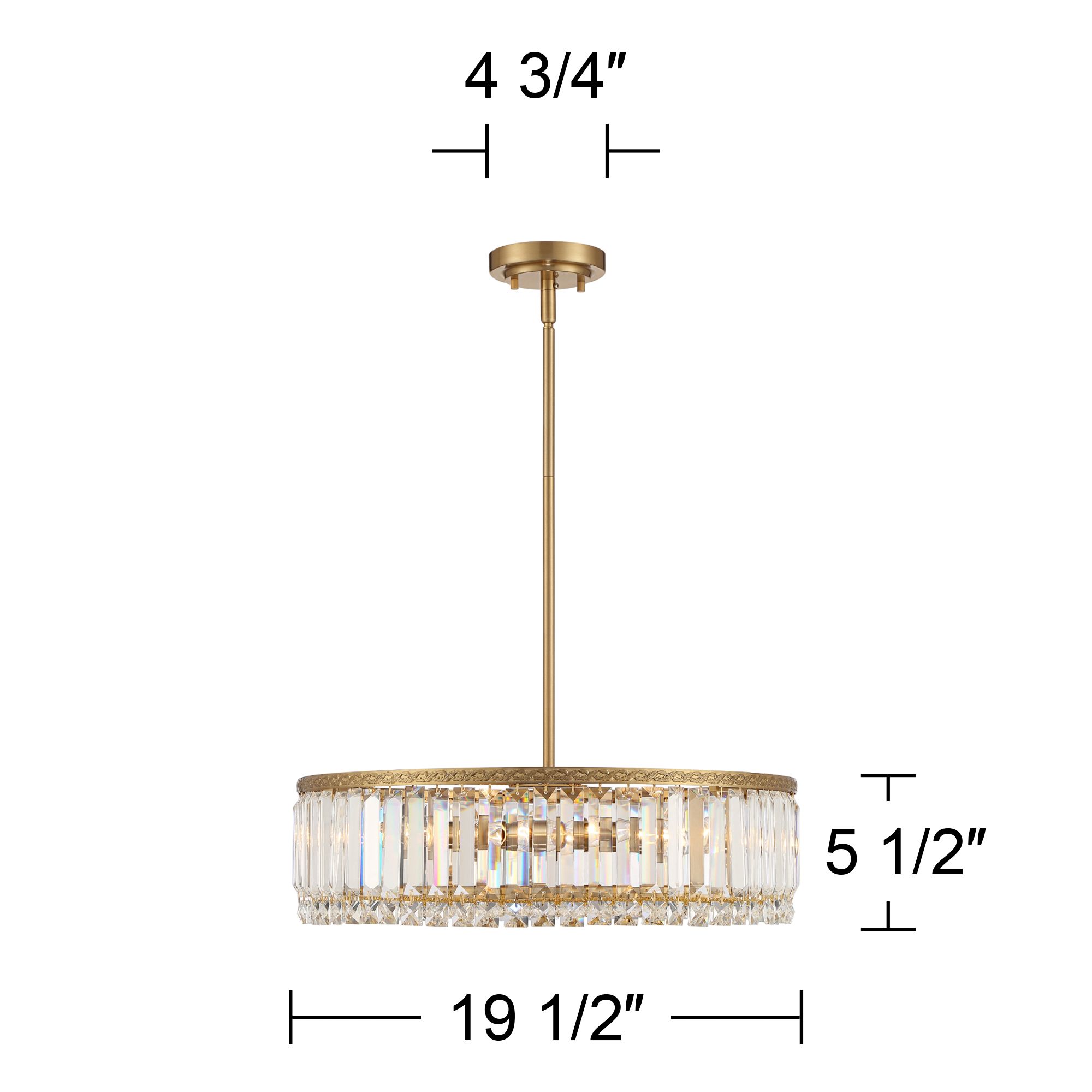 Stiffel Ella 20 1/4" Wide Soft Gold Crystal 5-Light Drum Pendant