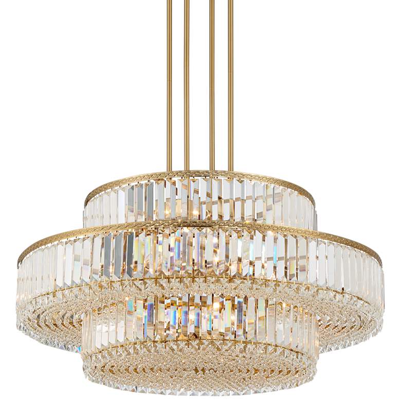 Image 3 Stiffel Ella 32" Wide 16-Light 3-Tier Soft Gold and Crystal Chandelier