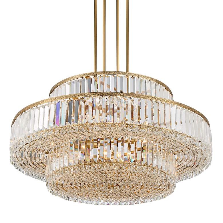 Image 6 Stiffel Ella 32" Wide 16-Light 3-Tier Soft Gold and Crystal Chandelier more views