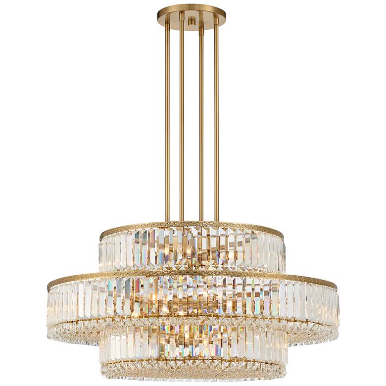 Image 7 Stiffel Ella 32" Wide 16-Light 3-Tier Soft Gold and Crystal Chandelier more views