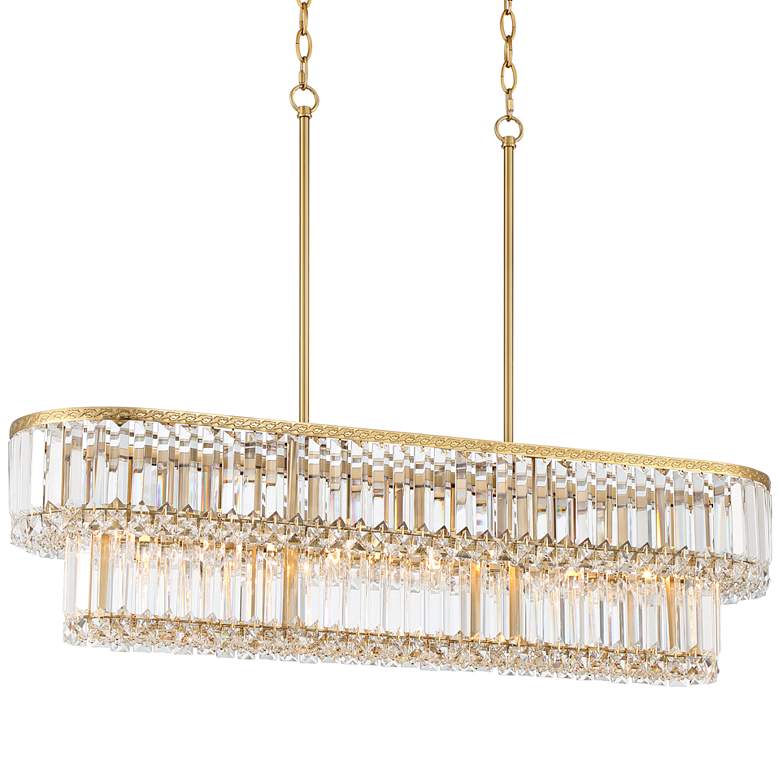 Image 3 Stiffel Ella 38 3/4" Wide Soft Gold Crystal Island Pendant Light