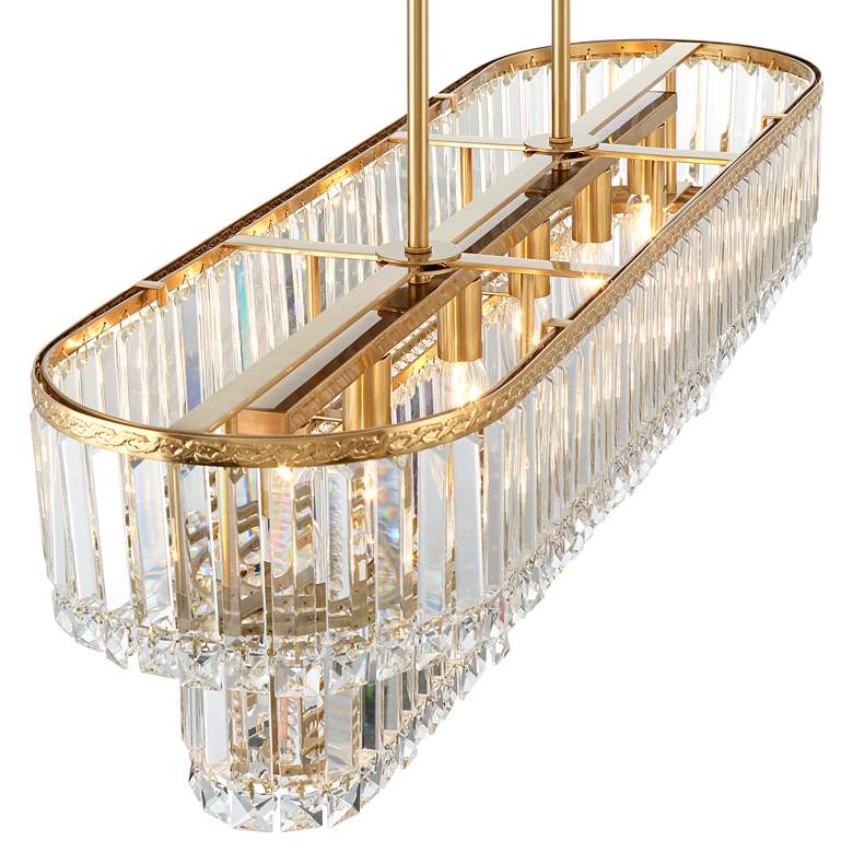 Image 6 Stiffel Ella 38 3/4 inch Wide Soft Gold Crystal Island Pendant Light more views