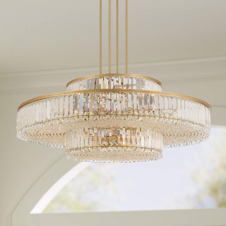 Image 2 Stiffel Ella 39 3/4 inch Wide Soft Gold Clear Crystal Pendant Chandelier