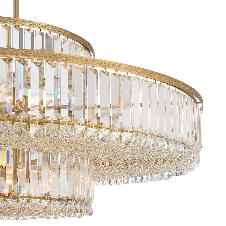 Image 3 Stiffel Ella 39 3/4 inch Wide Soft Gold Clear Crystal Pendant Chandelier more views