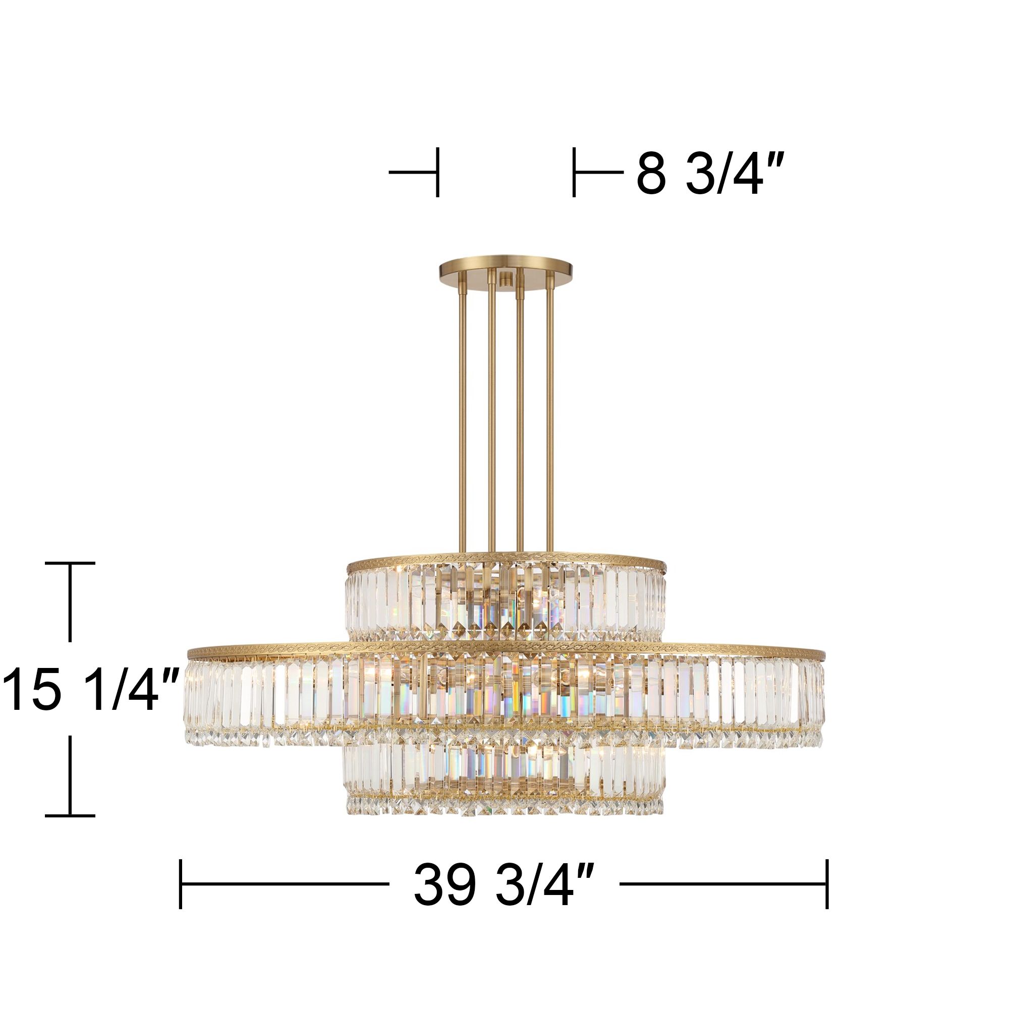 Stiffel Ella 39 3/4" Wide Soft Gold Clear Crystal Pendant Chandelier in scene