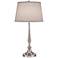 Stiffel Elle Satin Nickel Table Lamp w/ USB Port and Outlet
