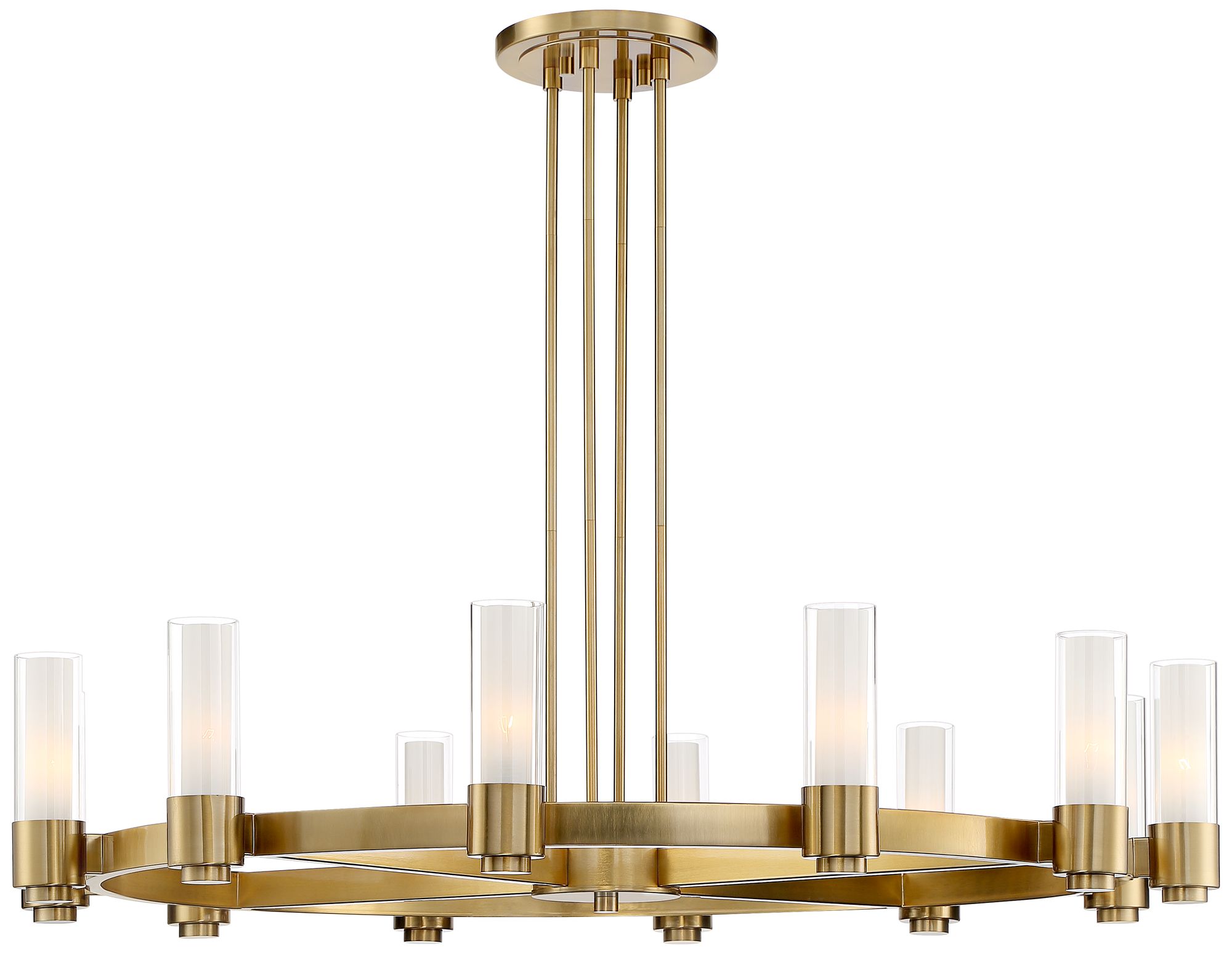 Stiffel Ennis 48" Wide Antique Brass 12-Light Ring Chandelier