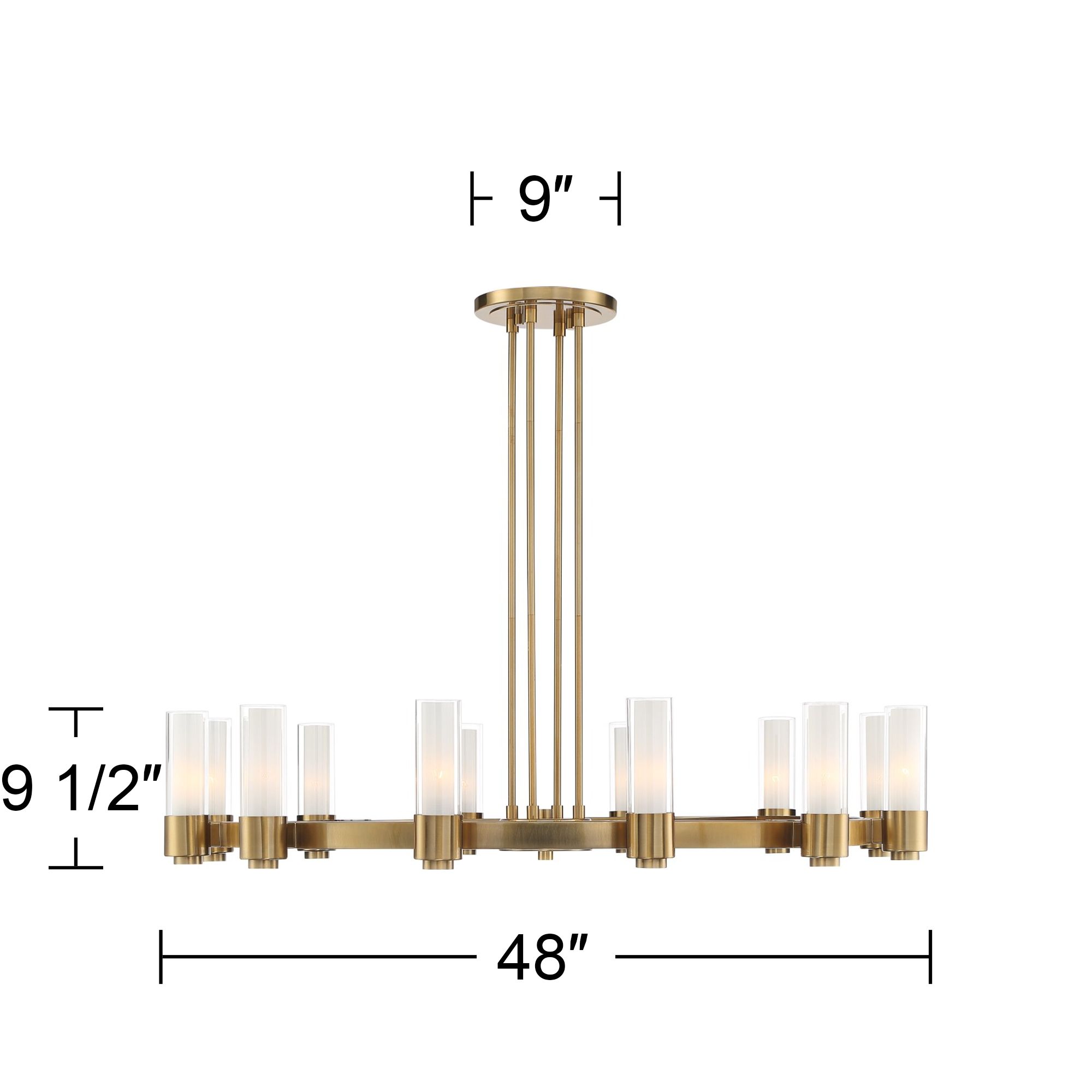 Stiffel Ennis 48" Wide Antique Brass 12-Light Ring Chandelier