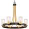 Stiffel Ferrers 26" Wide Dark Bronze and Gold 6-Light Ring Chandelier