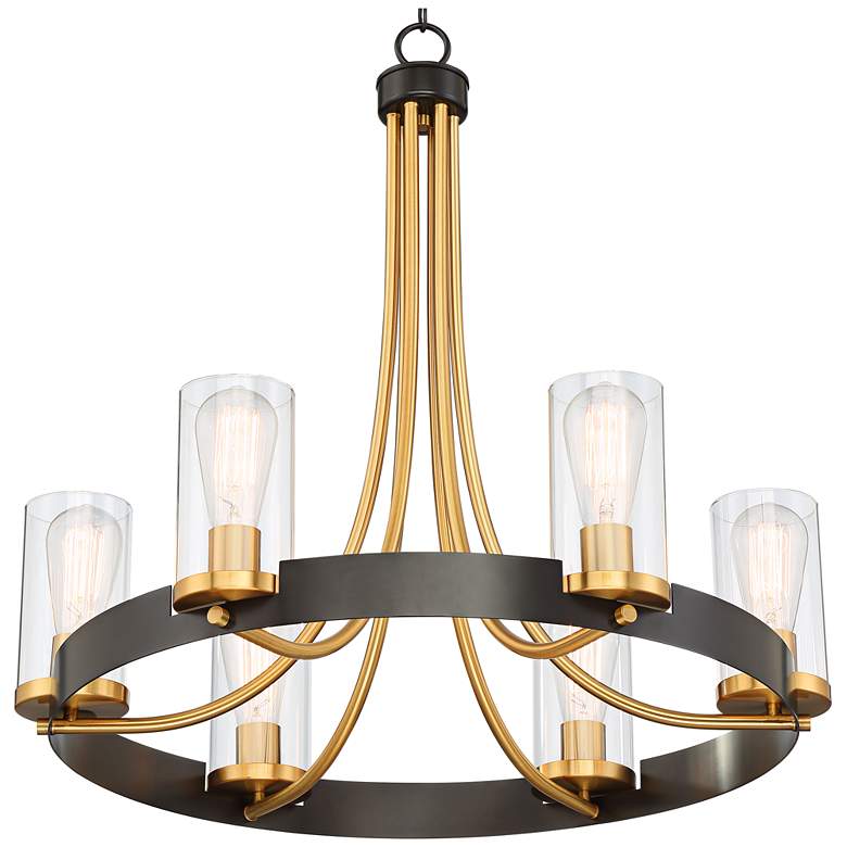Image 4 Stiffel Ferrers 26" Wide Dark Bronze and Gold 6-Light Ring Chandelier more views