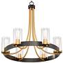 5_Stiffel Ferrers 26" Wide Dark Bronze and Gold 6-Light Ring Chandelier more views