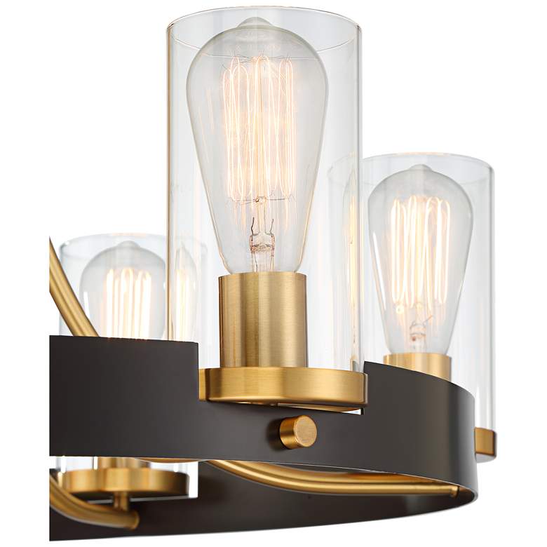 Image 5 Stiffel Ferrers 26" Wide Dark Bronze and Gold 6-Light Ring Chandelier more views