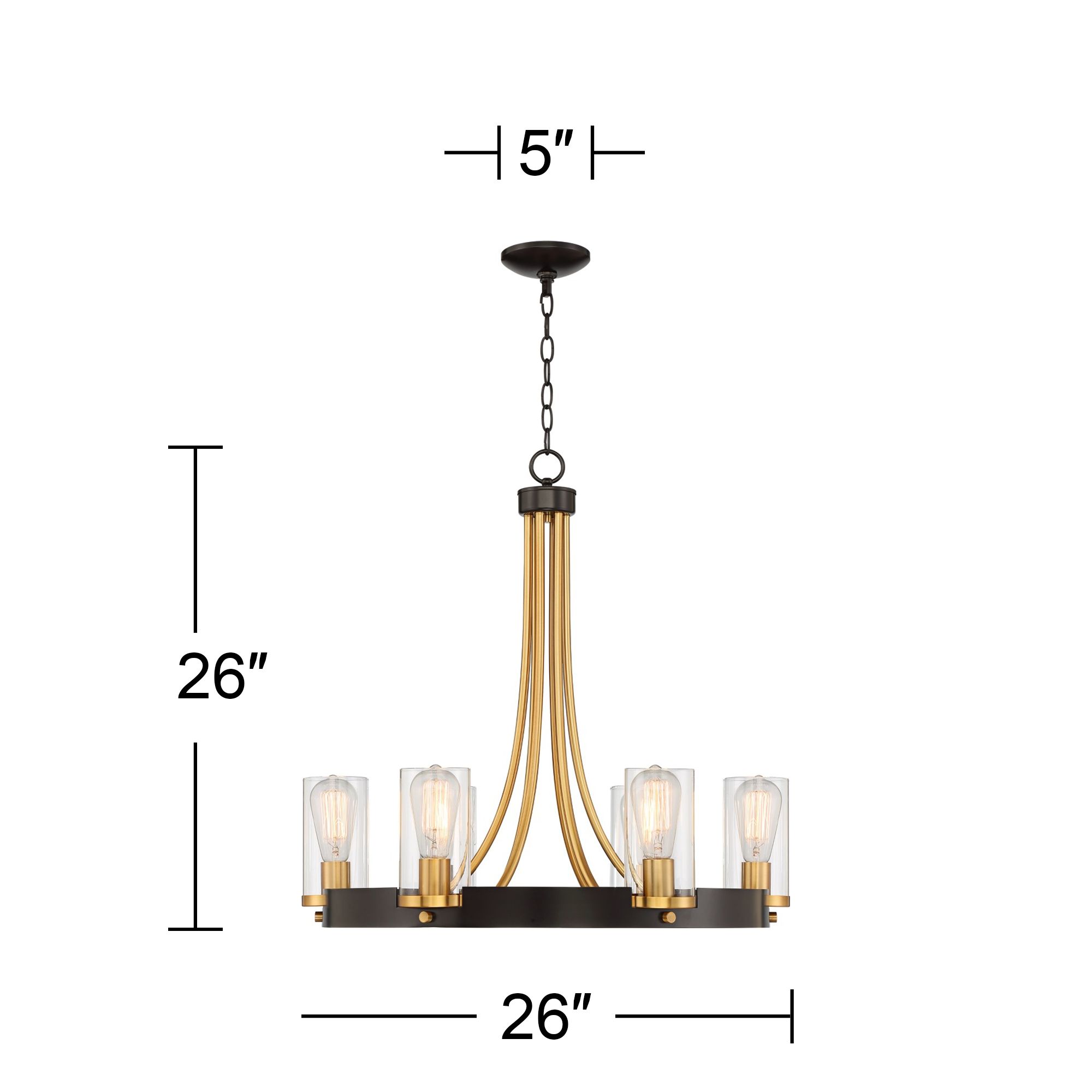 Watch A Video About the Stiffel Ferrers Dark Bronze and Gold 6 Light Chandelier
