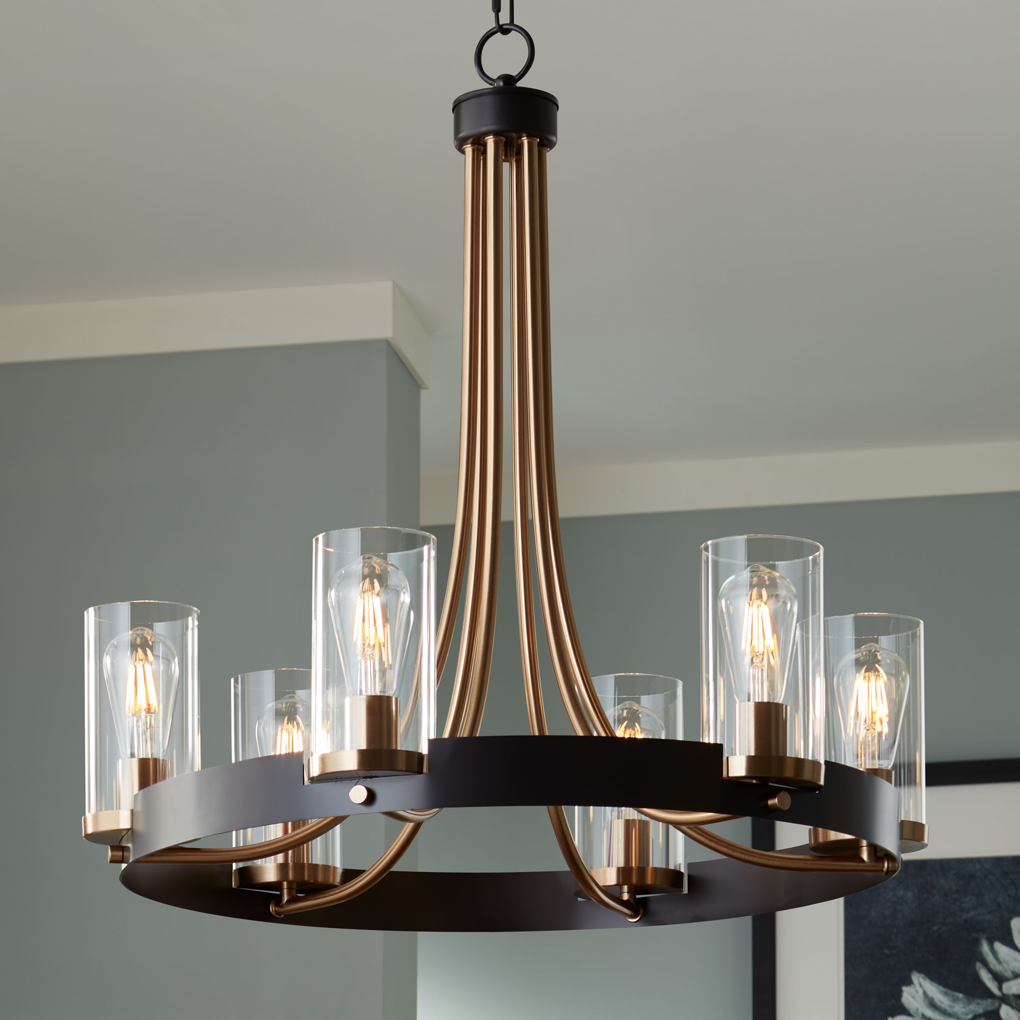 Lamps plus store black chandelier