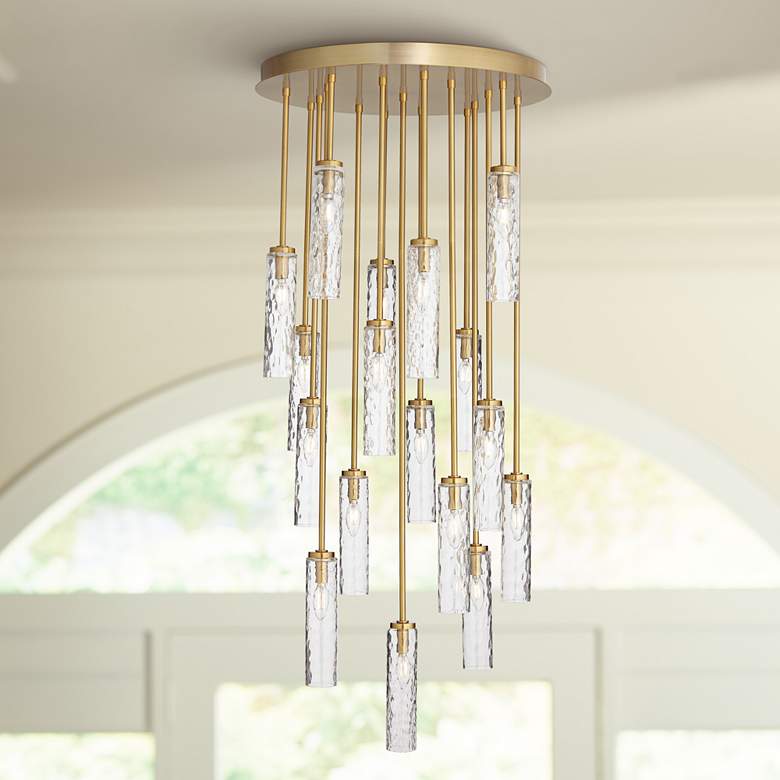 Image 1 Stiffel Florio 24" Wide Gold 17-Light Cluster Modern Chandelier
