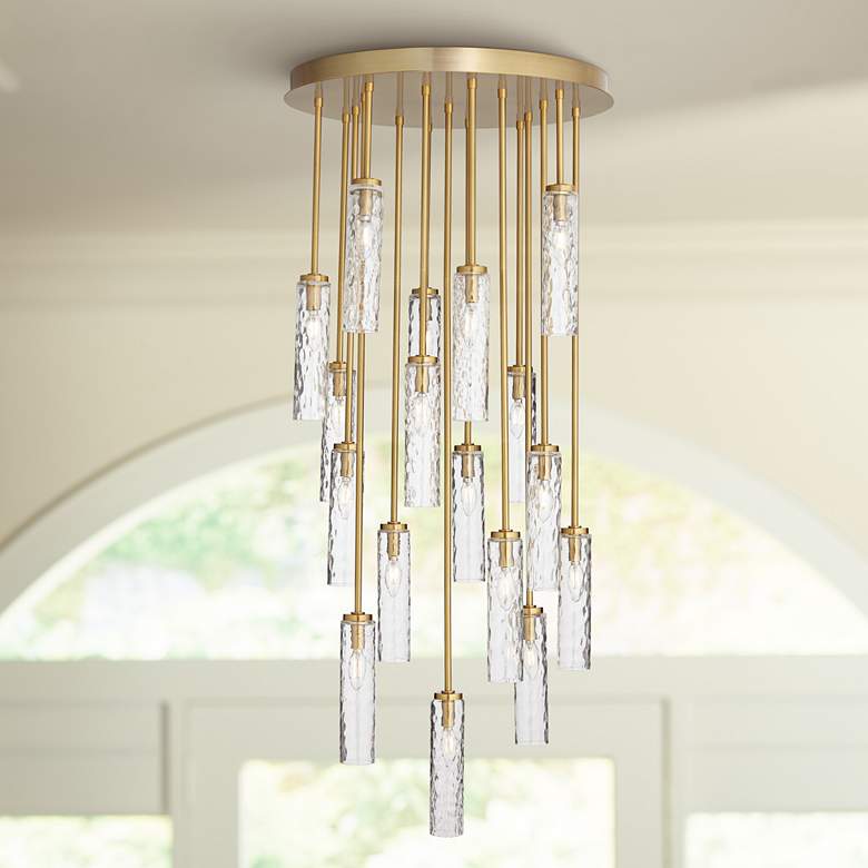 Image 1 Stiffel Florio 24 inch Wide Gold 17-Light Cluster Modern Chandelier