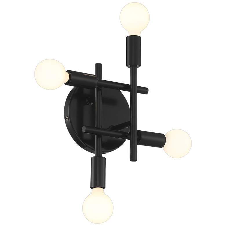 Image 2 Stiffel Gansett 10 1/2" High Semi Gloss Black Wall Sconce